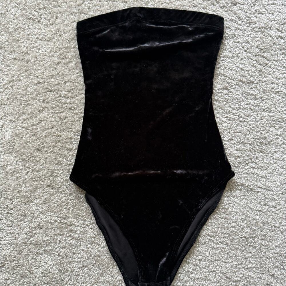 Urban Outfitters Black Velvet Bodysuit